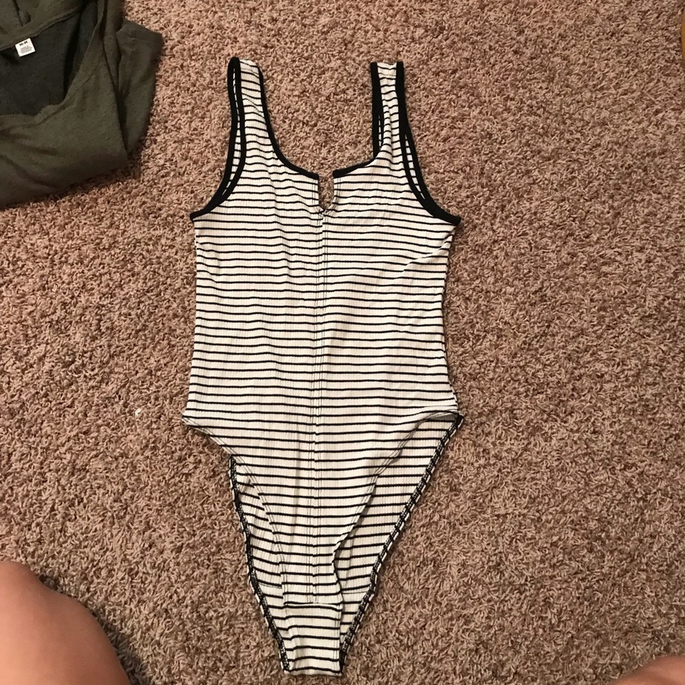 Striped urban outfitters body suit